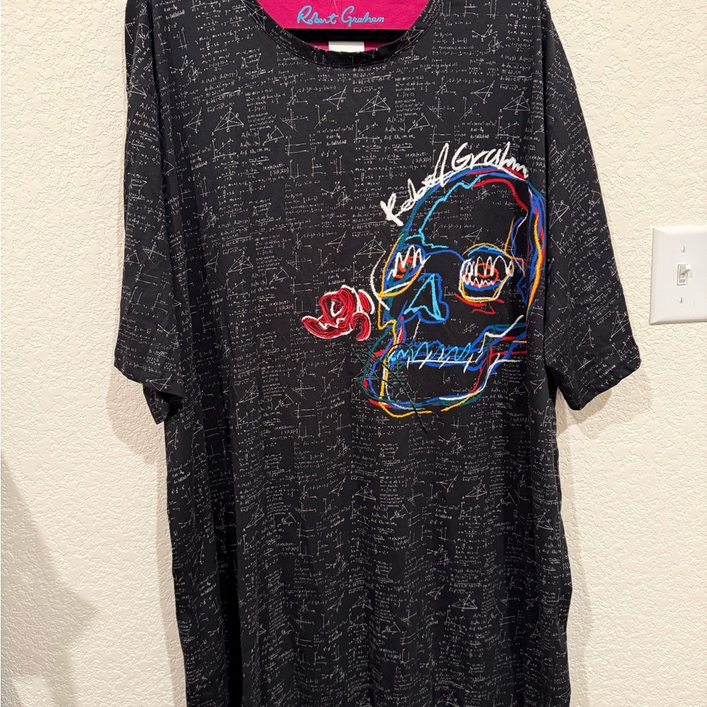 Robert Graham Black Multicolor Graphic Tee